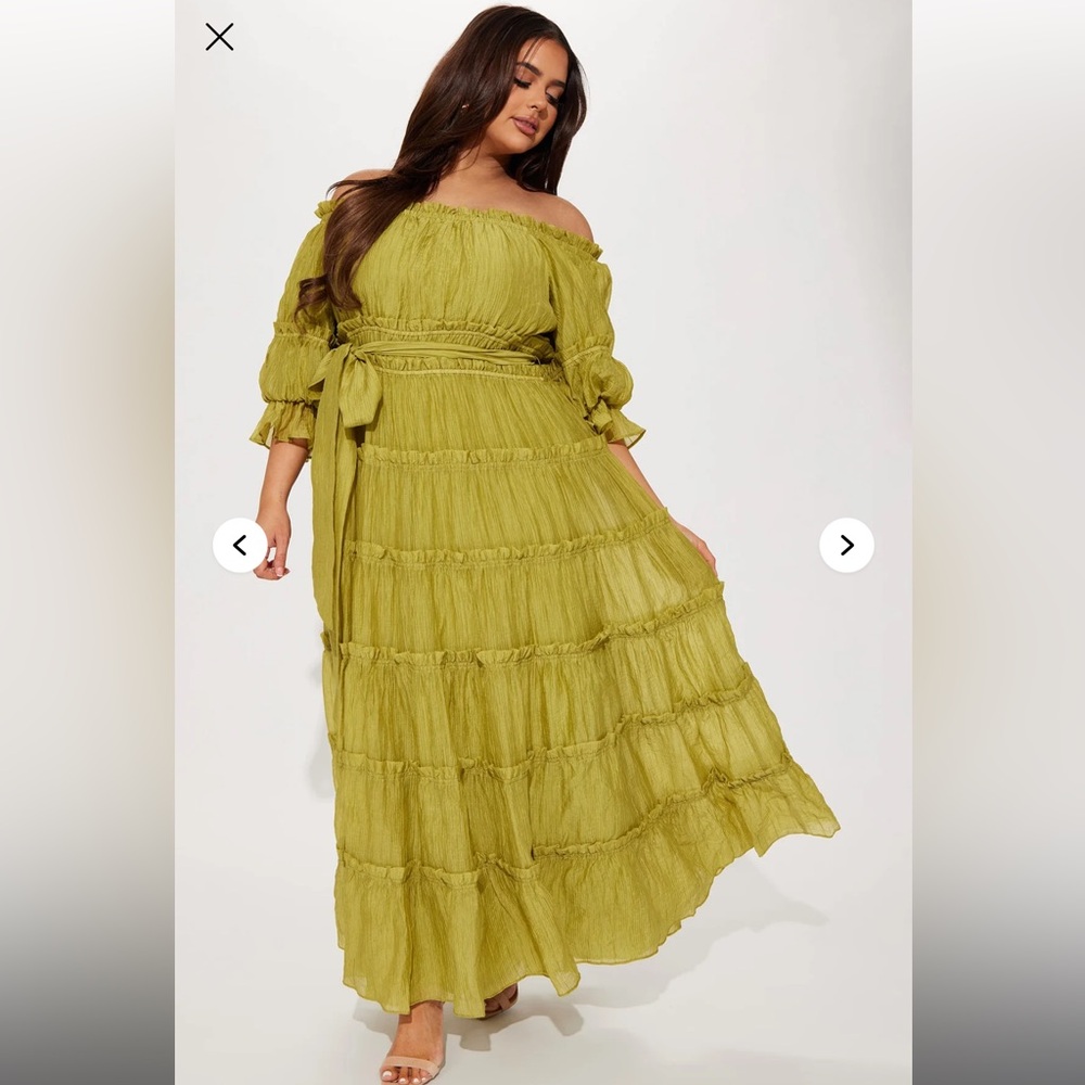 Chartreuse Strapless Dress